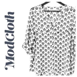 Sheer chevron blouse from ModCloth, size, S